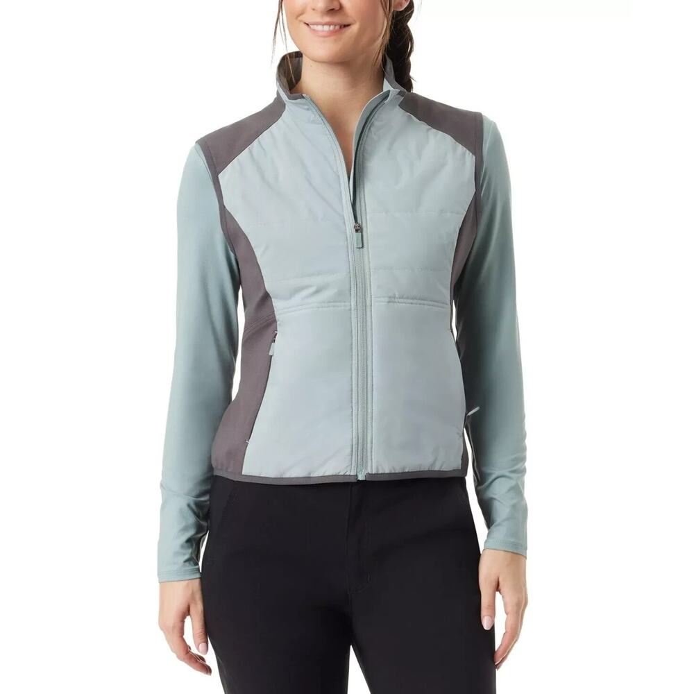 Bass Outdoor Women's Hybrid Sleeveless Side-Panel Vest, Silver Blue Forged Iron